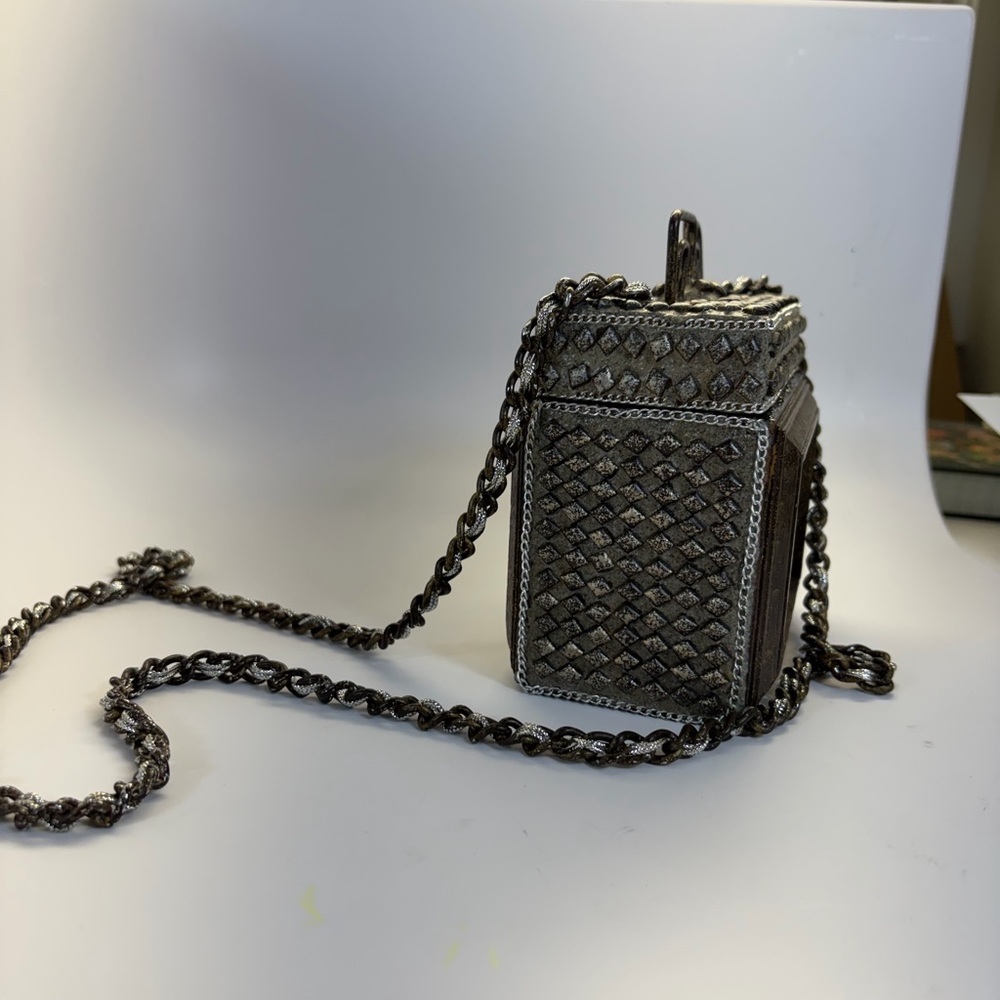 Vintage Mary Francs Unique Elegant Silver and Black Chain Bag. ++ collectible. - Picture 2 of 8